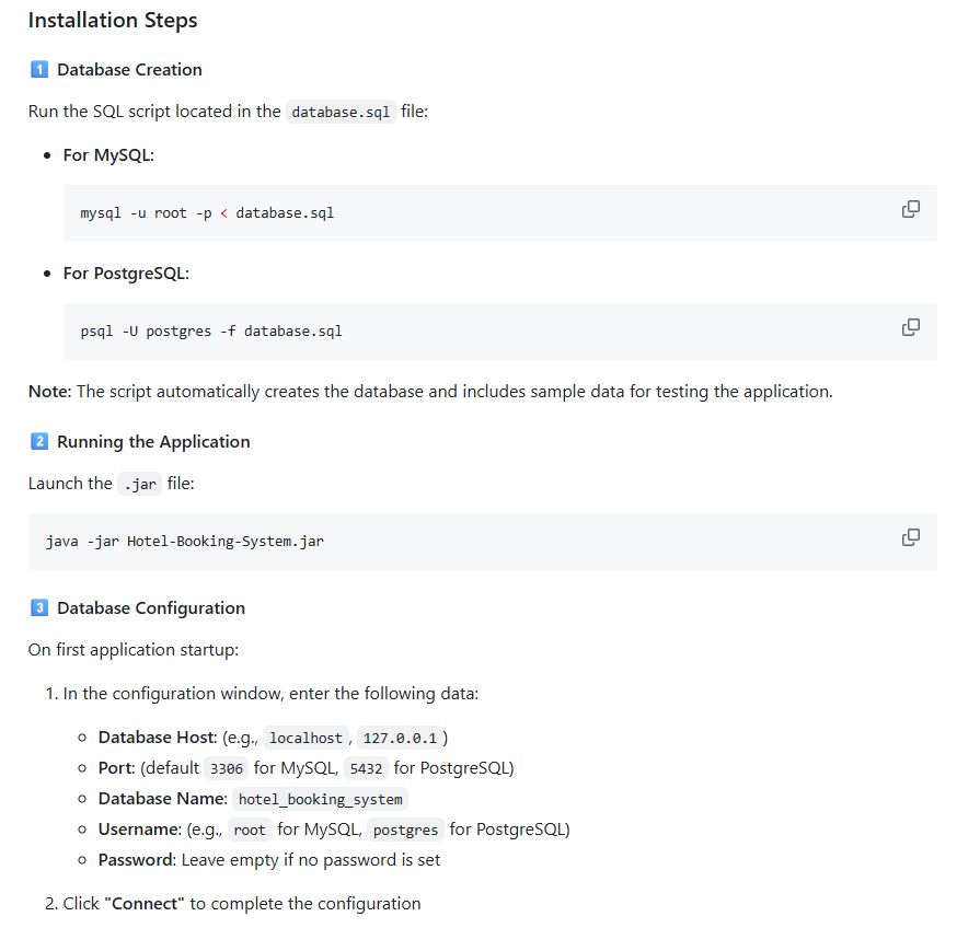 Installation process